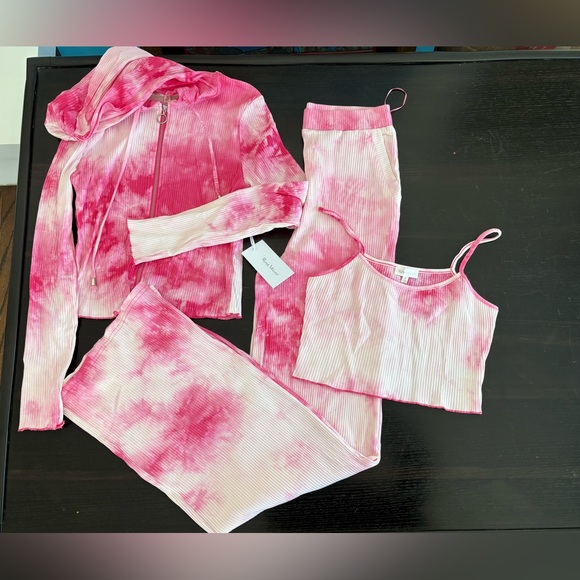 Rosevelvet Trendy Pink and White Tie-Dye 3 Piece Set NWT S, M, L - Picture 3 of 4